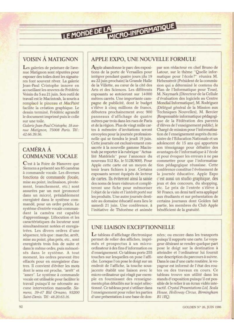 Golden Issue No 26 1986 06 IDG France FR — page 91