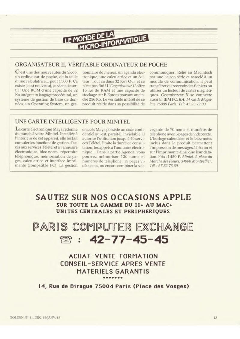 Golden Issue No 31 1986 12 IDG France FR — page 13