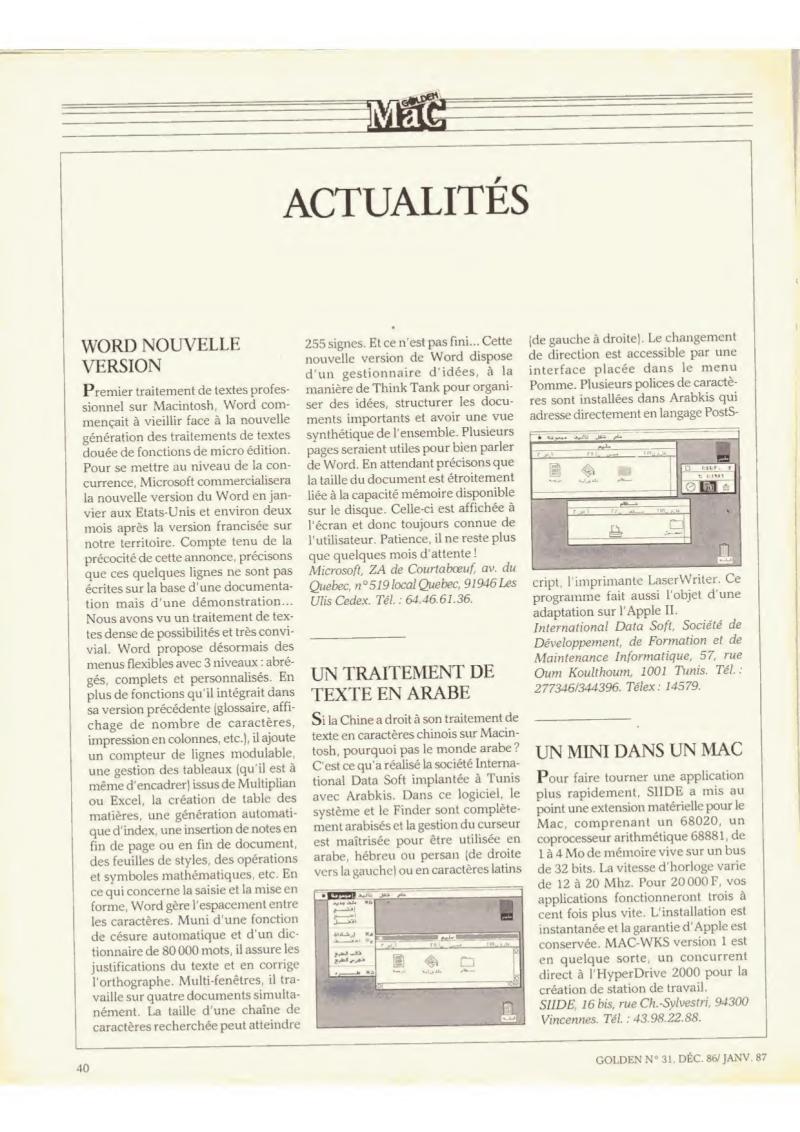 Golden Issue No 31 1986 12 IDG France FR — page 40