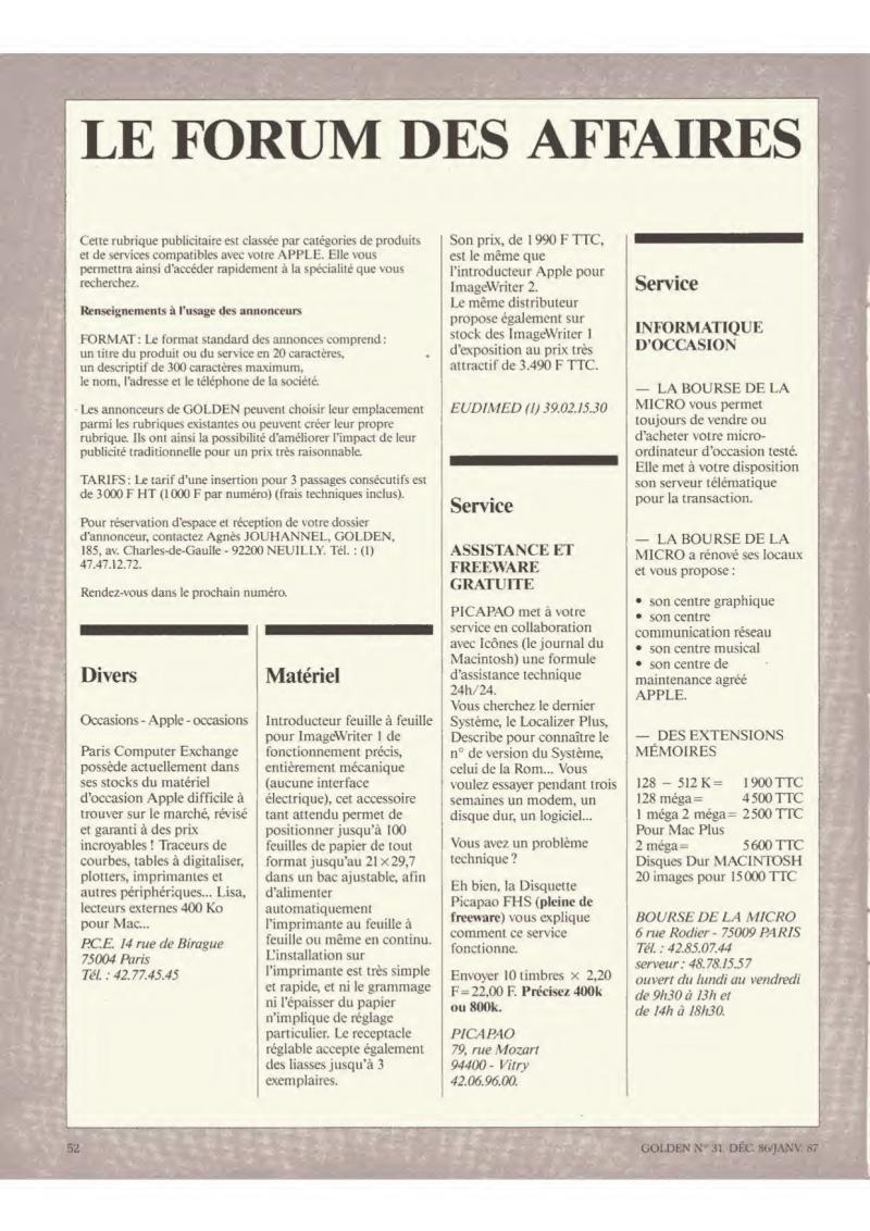 Golden Issue No 31 1986 12 IDG France FR — page 52