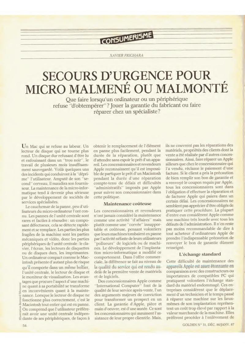Golden Issue No 31 1986 12 IDG France FR — page 54