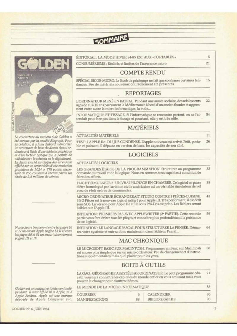 Golden Issue No 6 1984 06 IDG France FR — page 3