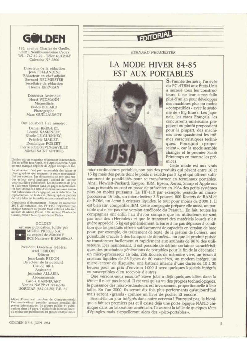 Golden Issue No 6 1984 06 IDG France FR — page 5