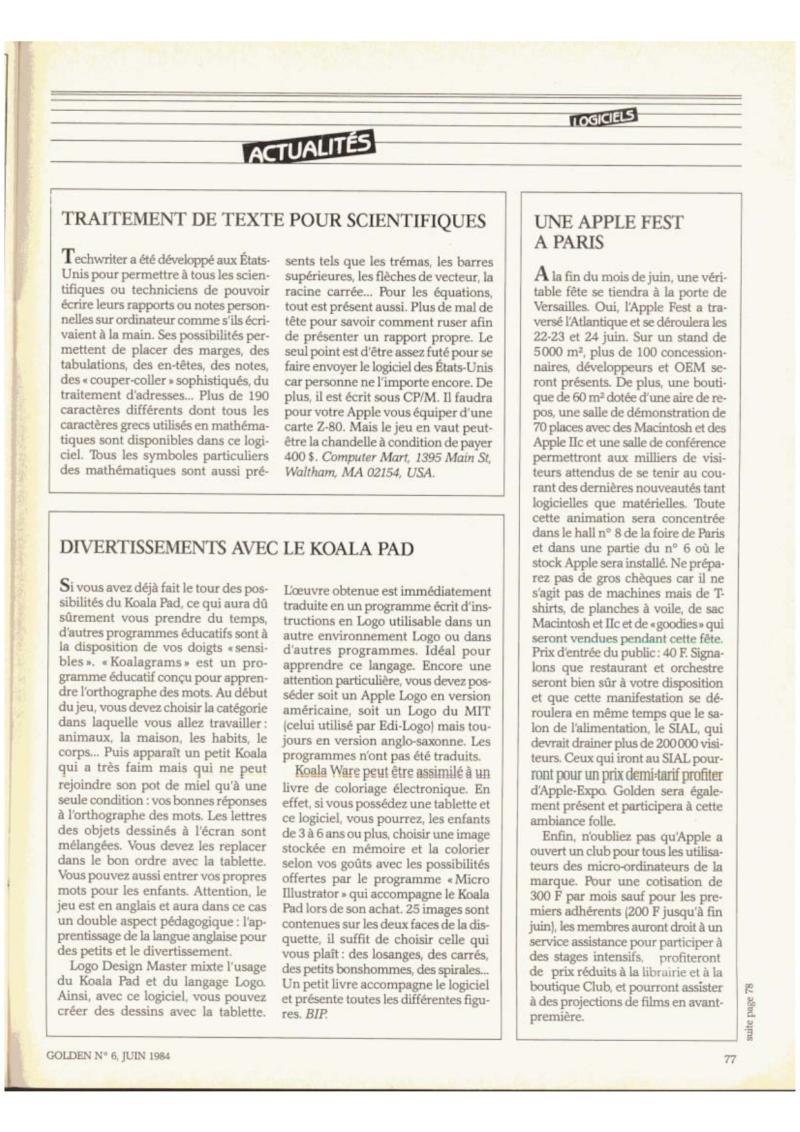 Golden Issue No 6 1984 06 IDG France FR — page 77