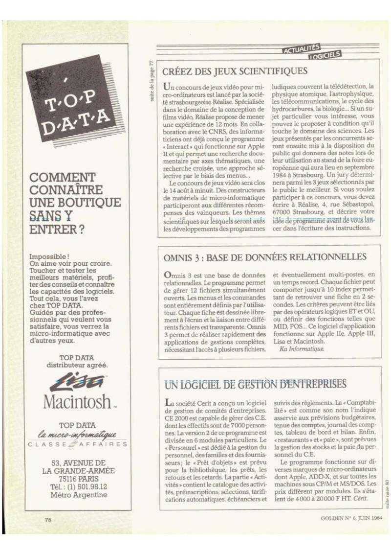 Golden Issue No 6 1984 06 IDG France FR — page 78