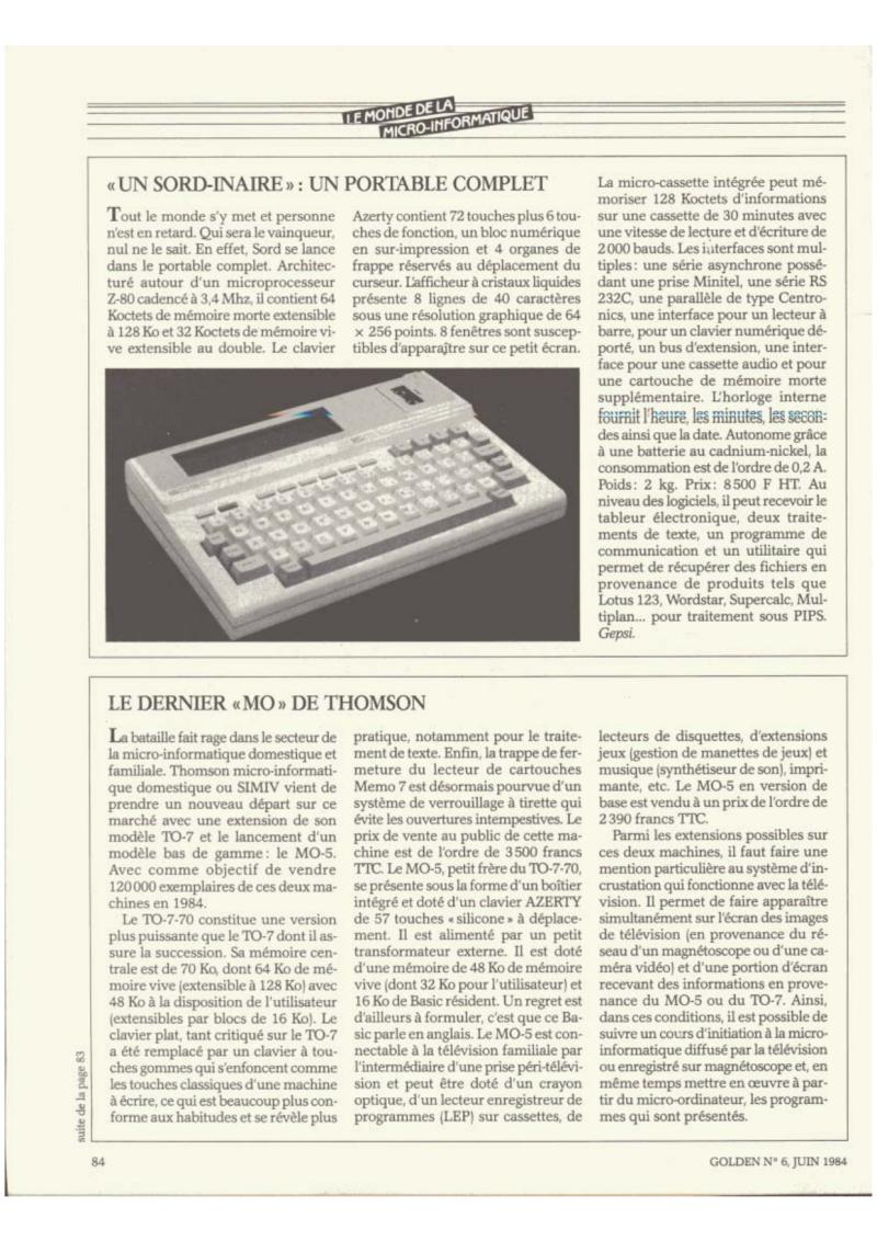 Golden Issue No 6 1984 06 IDG France FR — page 84