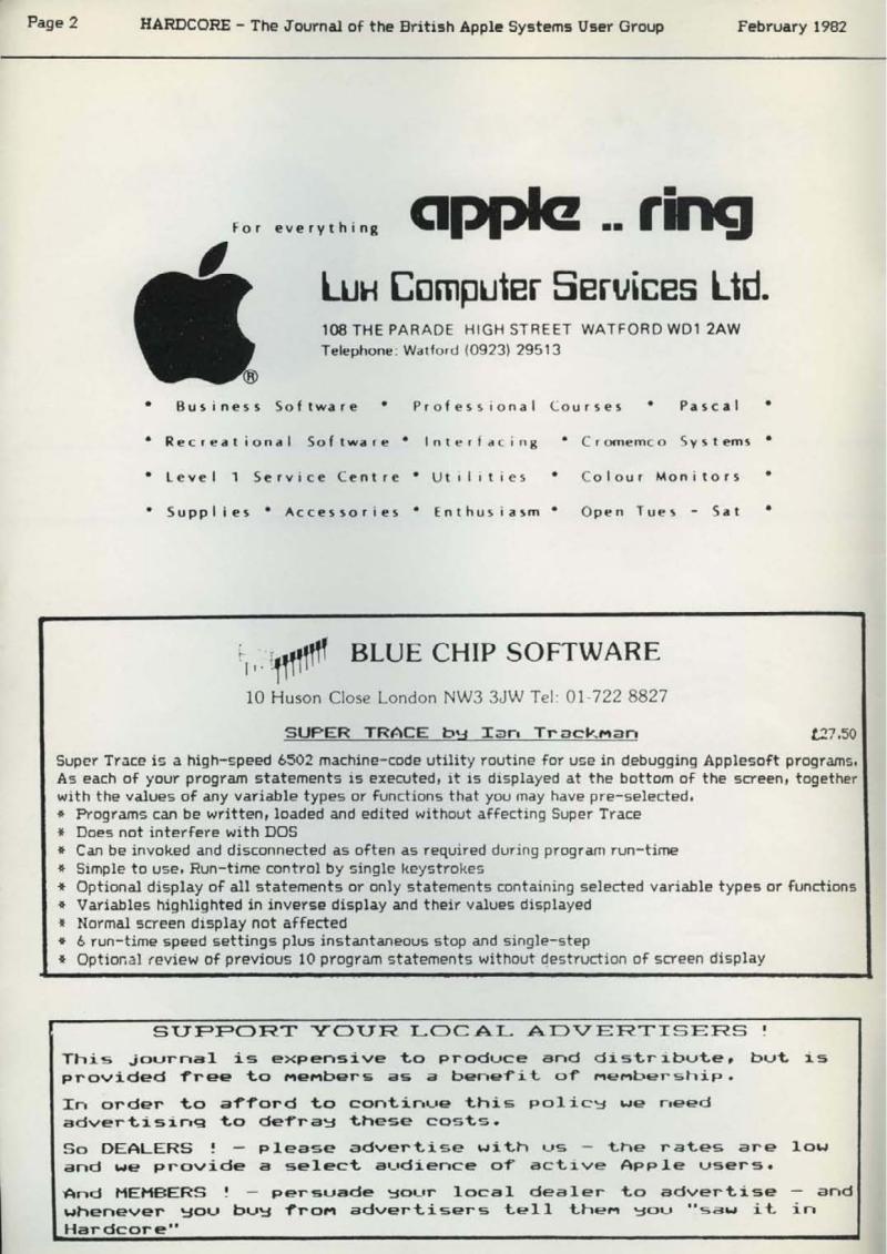 Hardcore Volume 2 No. 1 1982 02 BASUG GB — page 2