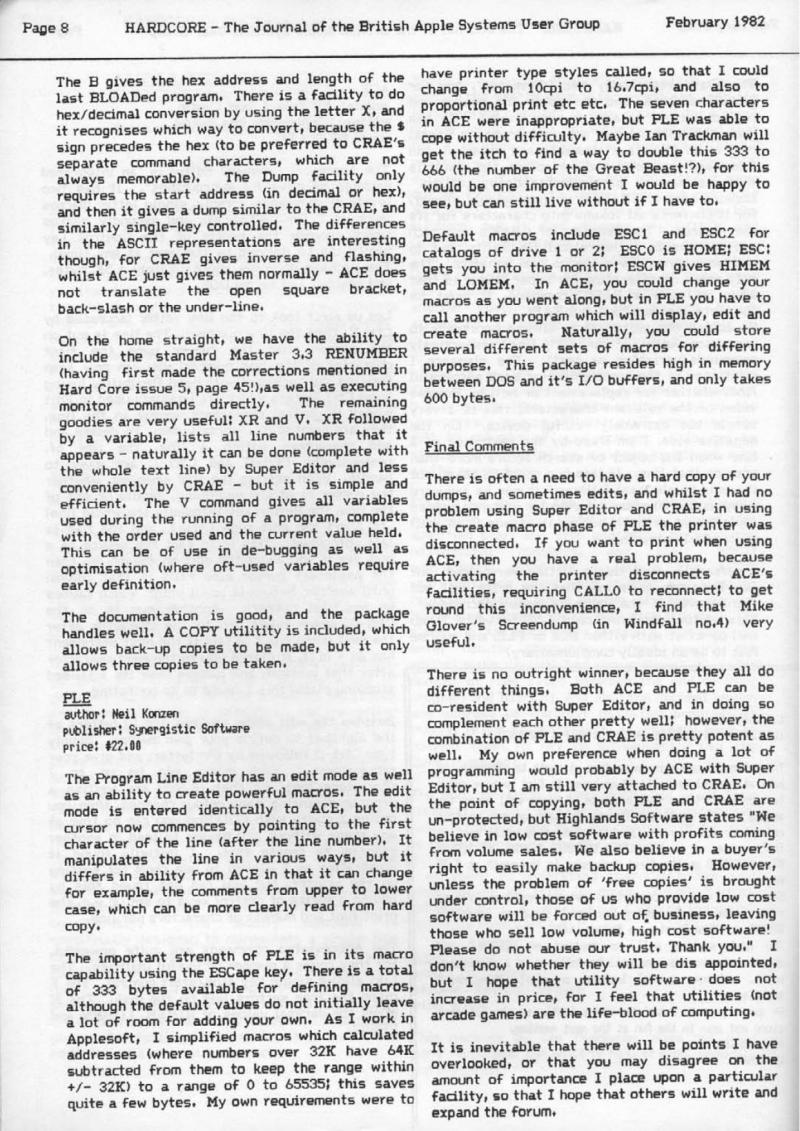 Hardcore Volume 2 No. 1 1982 02 BASUG GB — page 8