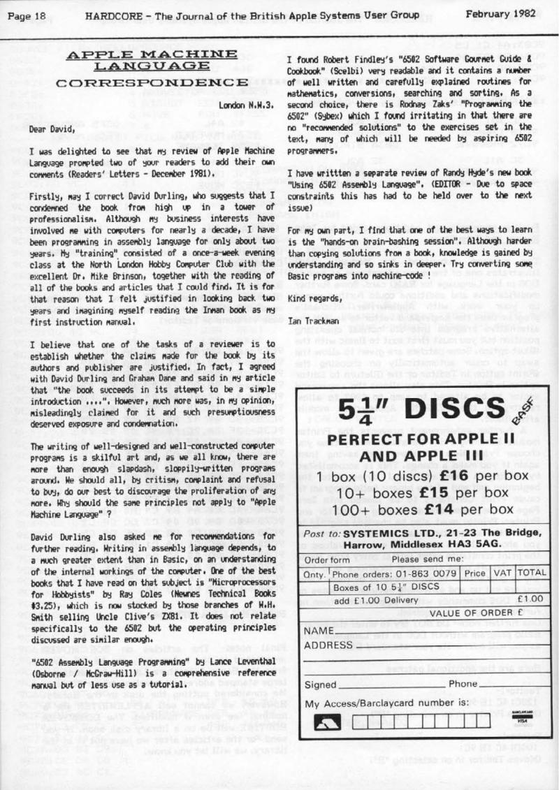 Hardcore Volume 2 No. 1 1982 02 BASUG GB — page 18