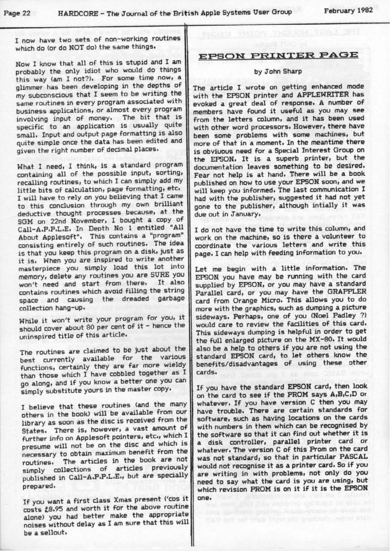Hardcore Volume 2 No. 1 1982 02 BASUG GB — page 22