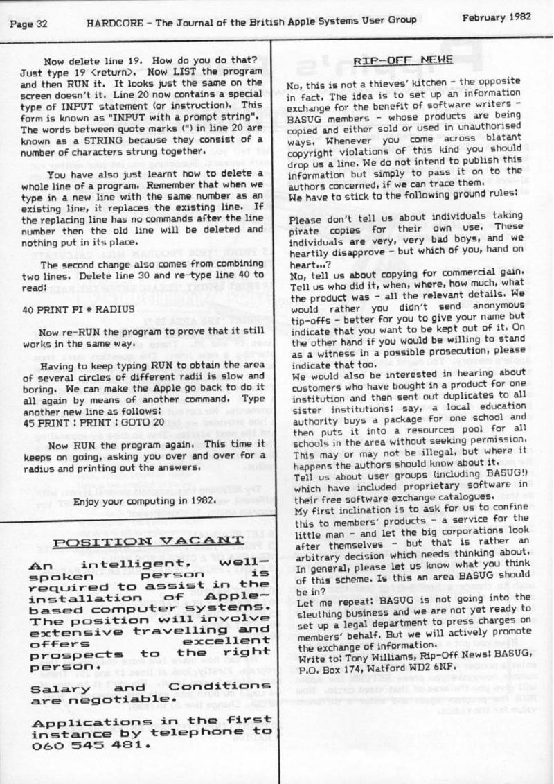 Hardcore Volume 2 No. 1 1982 02 BASUG GB — page 32