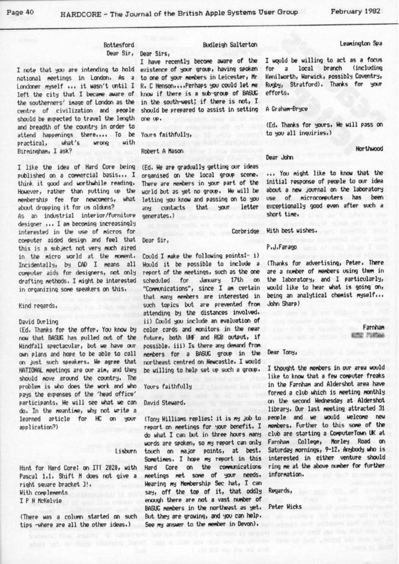 Hardcore Volume 2 No. 1 1982 02 BASUG GB — page 40