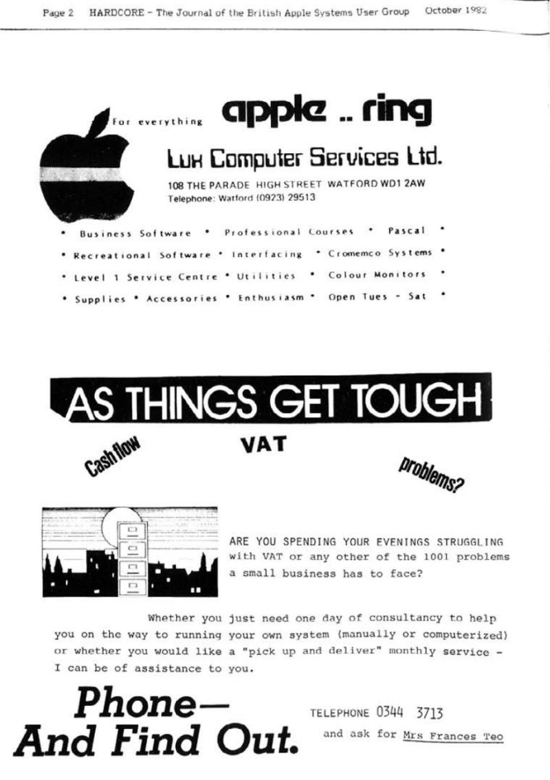 Hardcore Volume 2 No. 5 1982 10 BASUG GB — page 2