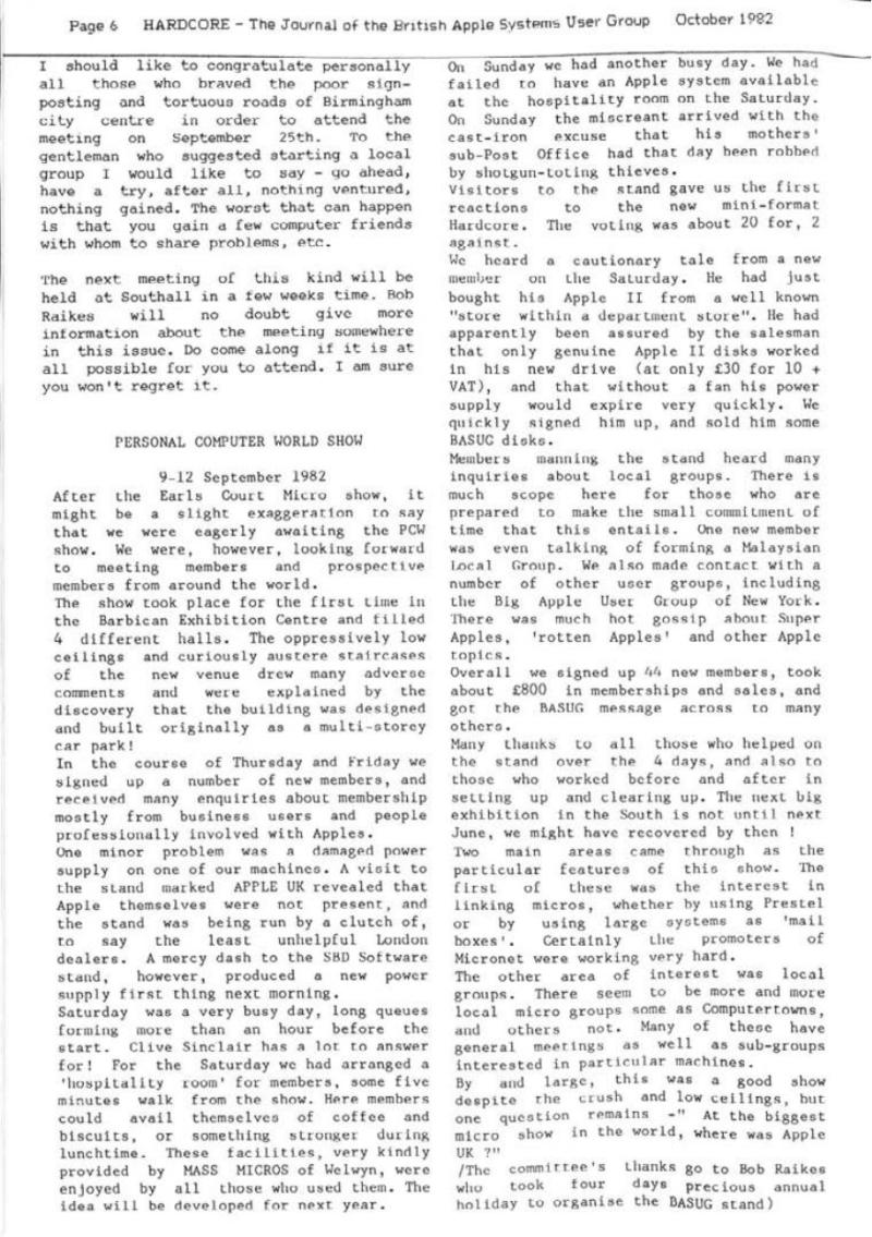 Hardcore Volume 2 No. 5 1982 10 BASUG GB — page 6