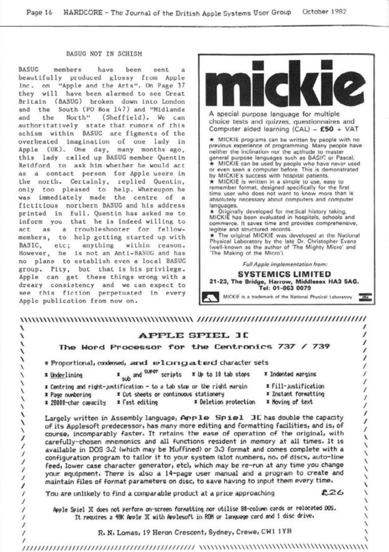 Hardcore Volume 2 No. 5 1982 10 BASUG GB — page 16
