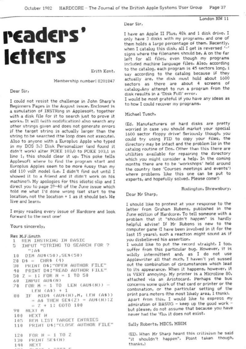 Hardcore Volume 2 No. 5 1982 10 BASUG GB — page 37