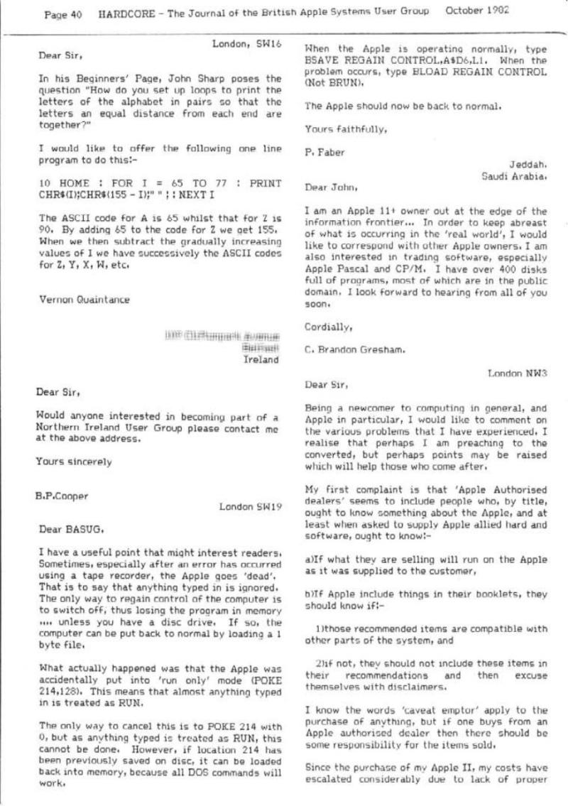 Hardcore Volume 2 No. 5 1982 10 BASUG GB — page 40