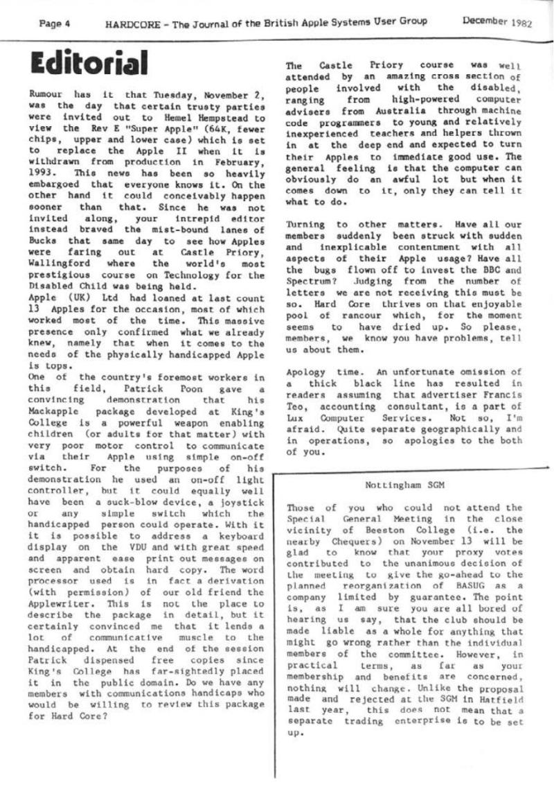 Hardcore Volume 2 No. 6 1982 12 BASUG GB — page 4