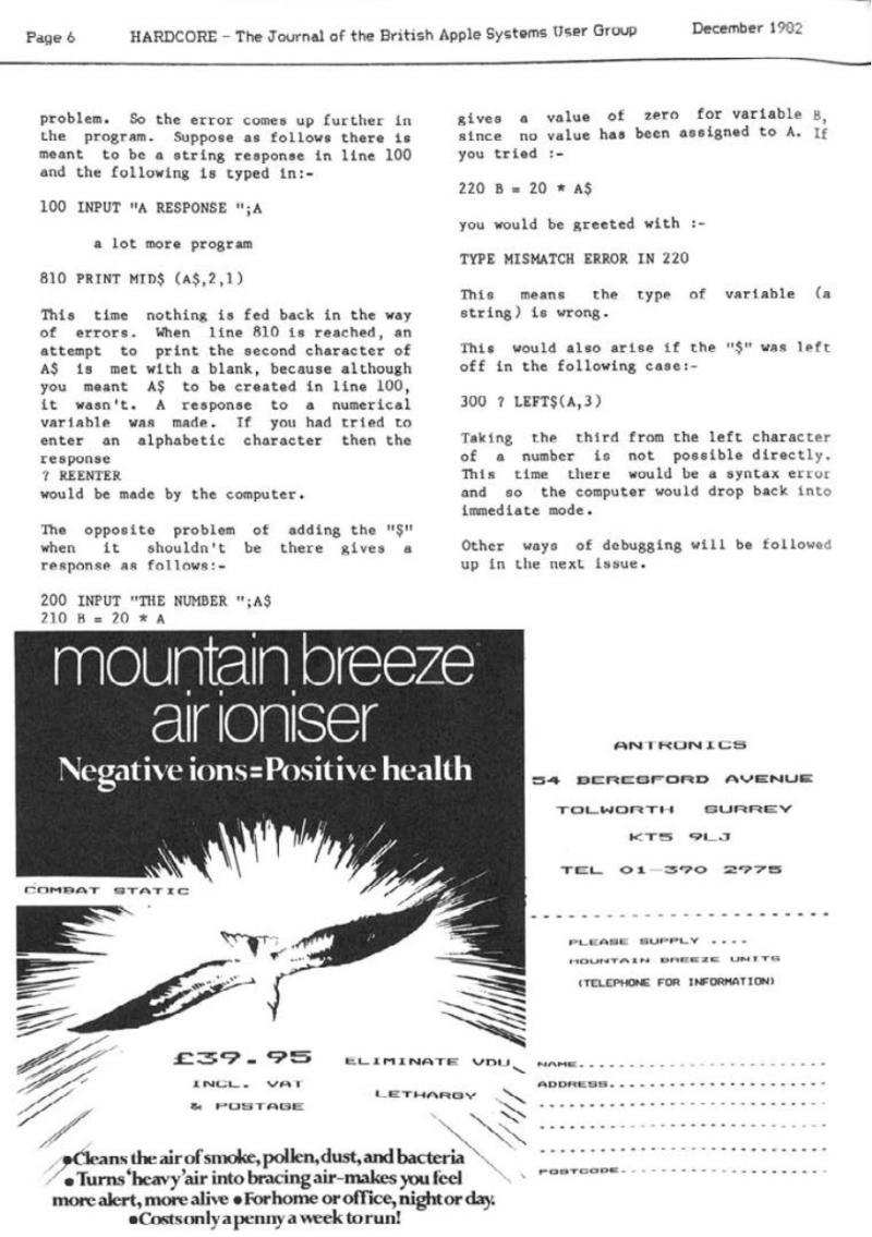 Hardcore Volume 2 No. 6 1982 12 BASUG GB — page 6