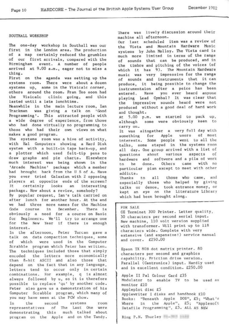 Hardcore Volume 2 No. 6 1982 12 BASUG GB — page 10