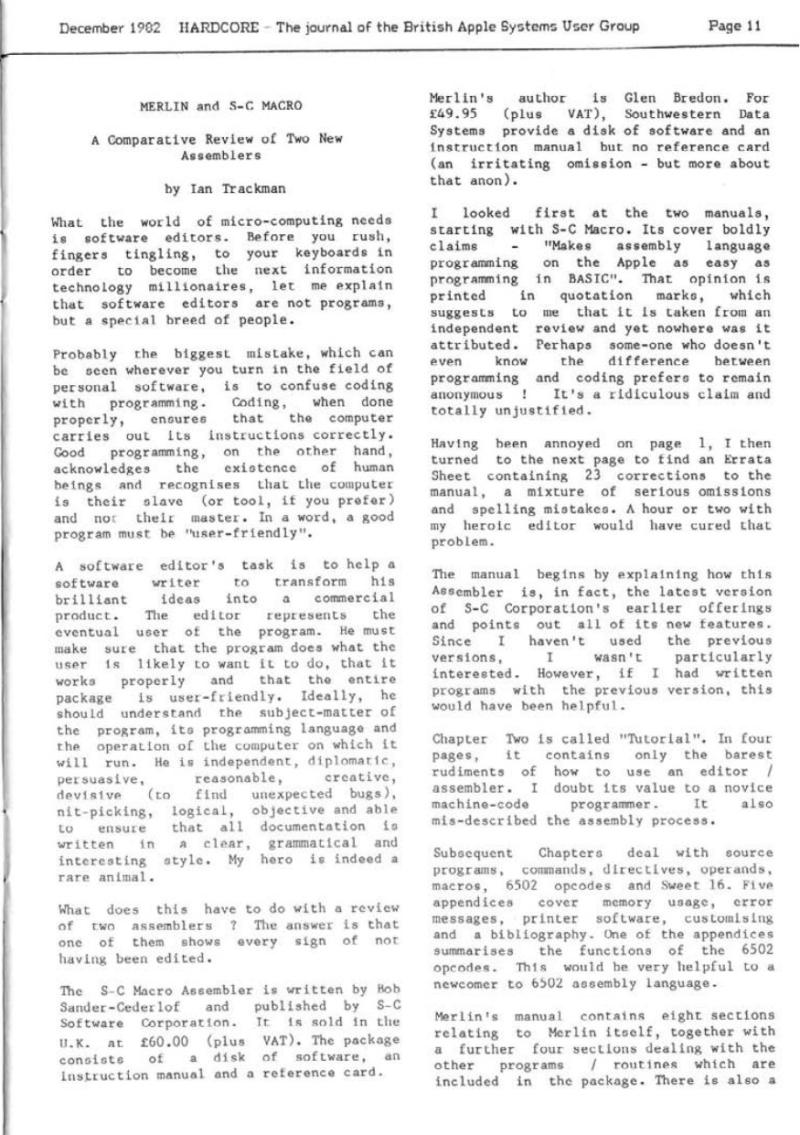 Hardcore Volume 2 No. 6 1982 12 BASUG GB — page 11