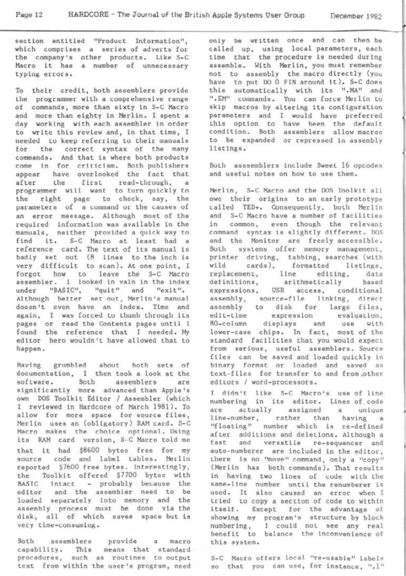 Hardcore Volume 2 No. 6 1982 12 BASUG GB — page 12