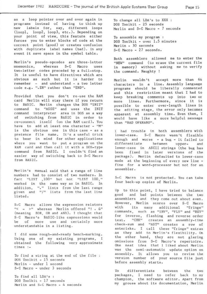 Hardcore Volume 2 No. 6 1982 12 BASUG GB — page 13