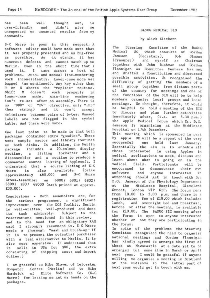 Hardcore Volume 2 No. 6 1982 12 BASUG GB — page 14