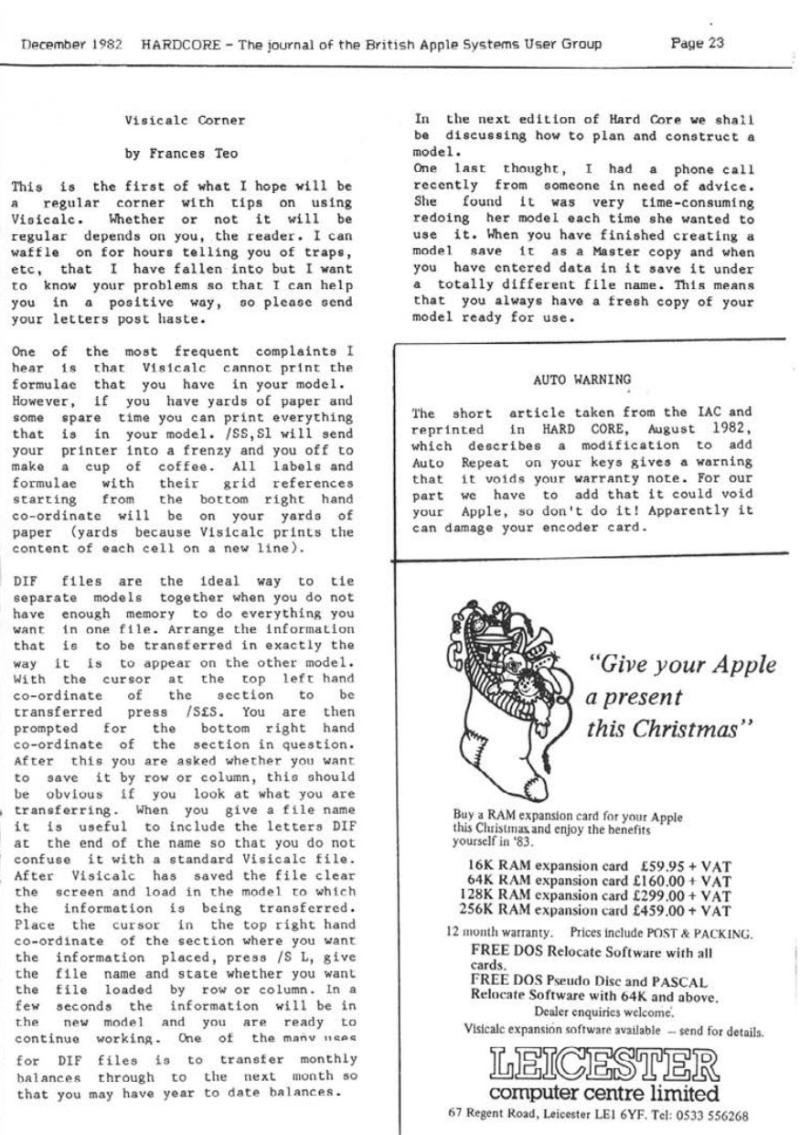 Hardcore Volume 2 No. 6 1982 12 BASUG GB — page 23