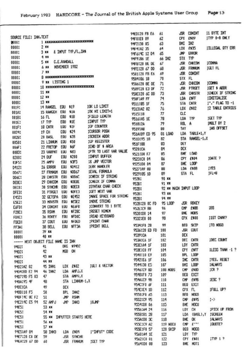 Hardcore Volume 3 No. 1 1983 02 BASUG GB — page 13