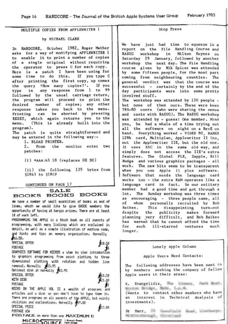 Hardcore Volume 3 No. 1 1983 02 BASUG GB — page 16