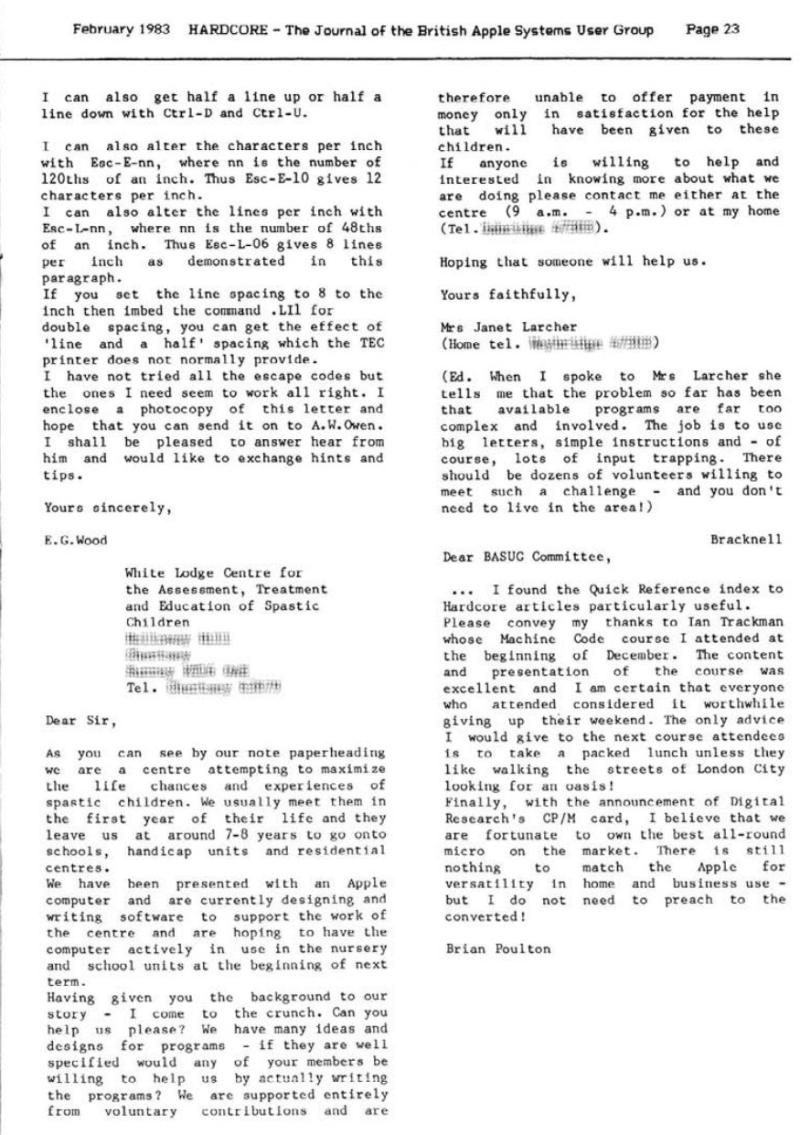 Hardcore Volume 3 No. 1 1983 02 BASUG GB — page 23