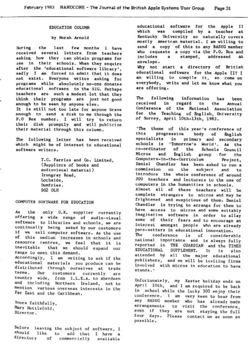 Hardcore Volume 3 No. 1 1983 02 BASUG GB — page 31