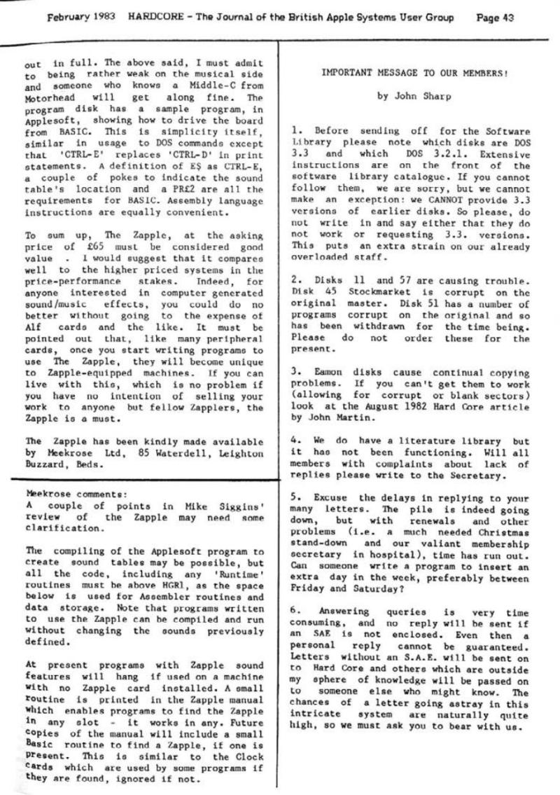 Hardcore Volume 3 No. 1 1983 02 BASUG GB — page 43