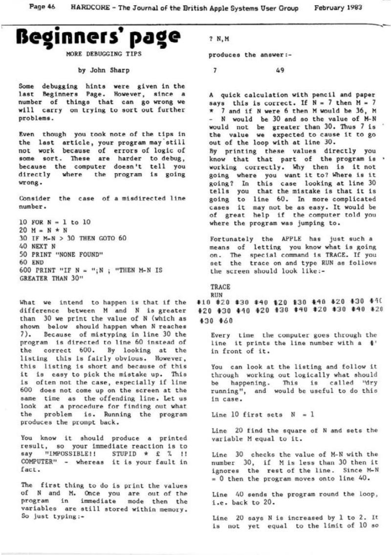 Hardcore Volume 3 No. 1 1983 02 BASUG GB — page 46