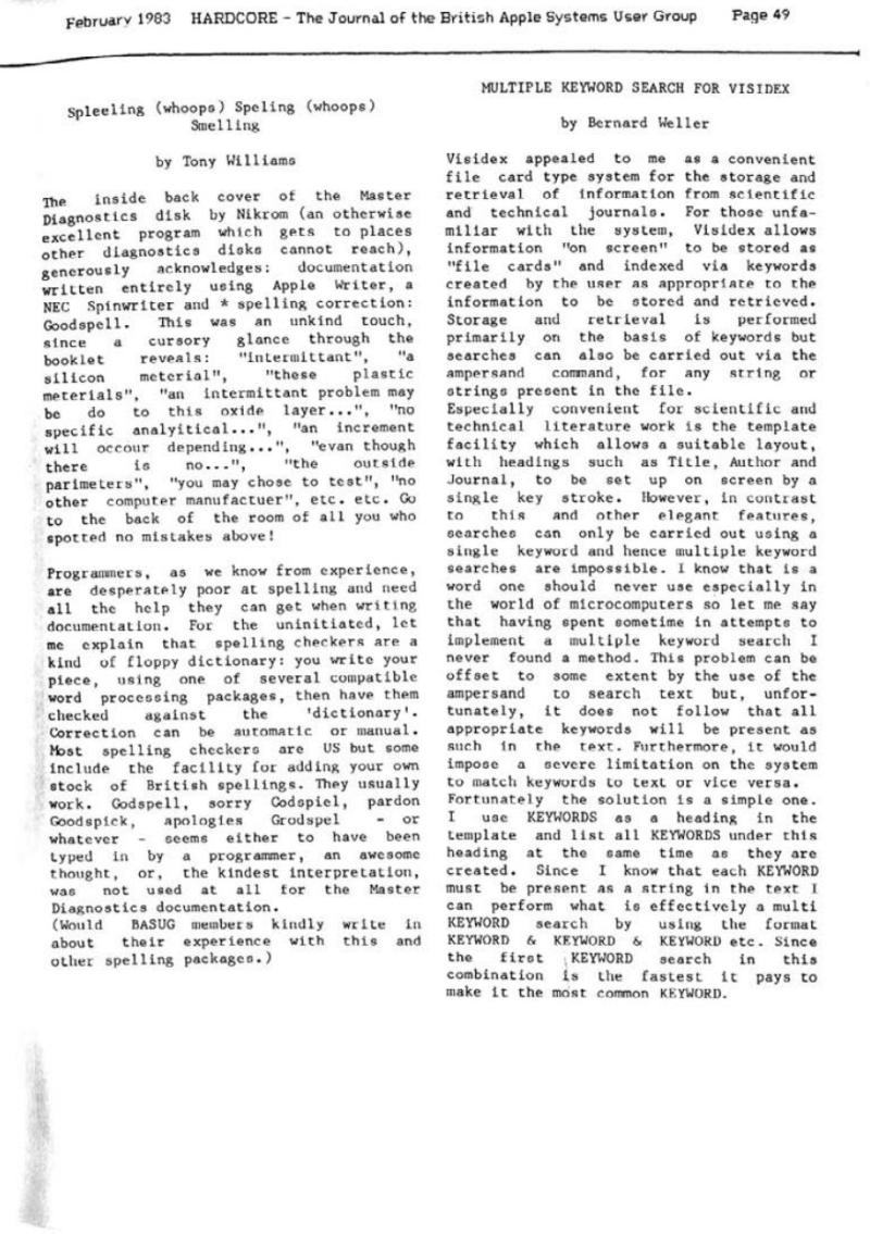 Hardcore Volume 3 No. 1 1983 02 BASUG GB — page 49