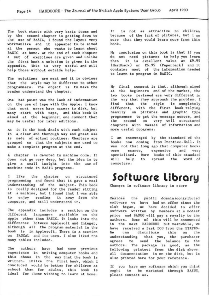 Hardcore Volume 3 No. 2 1983 04 BASUG GB — page 14