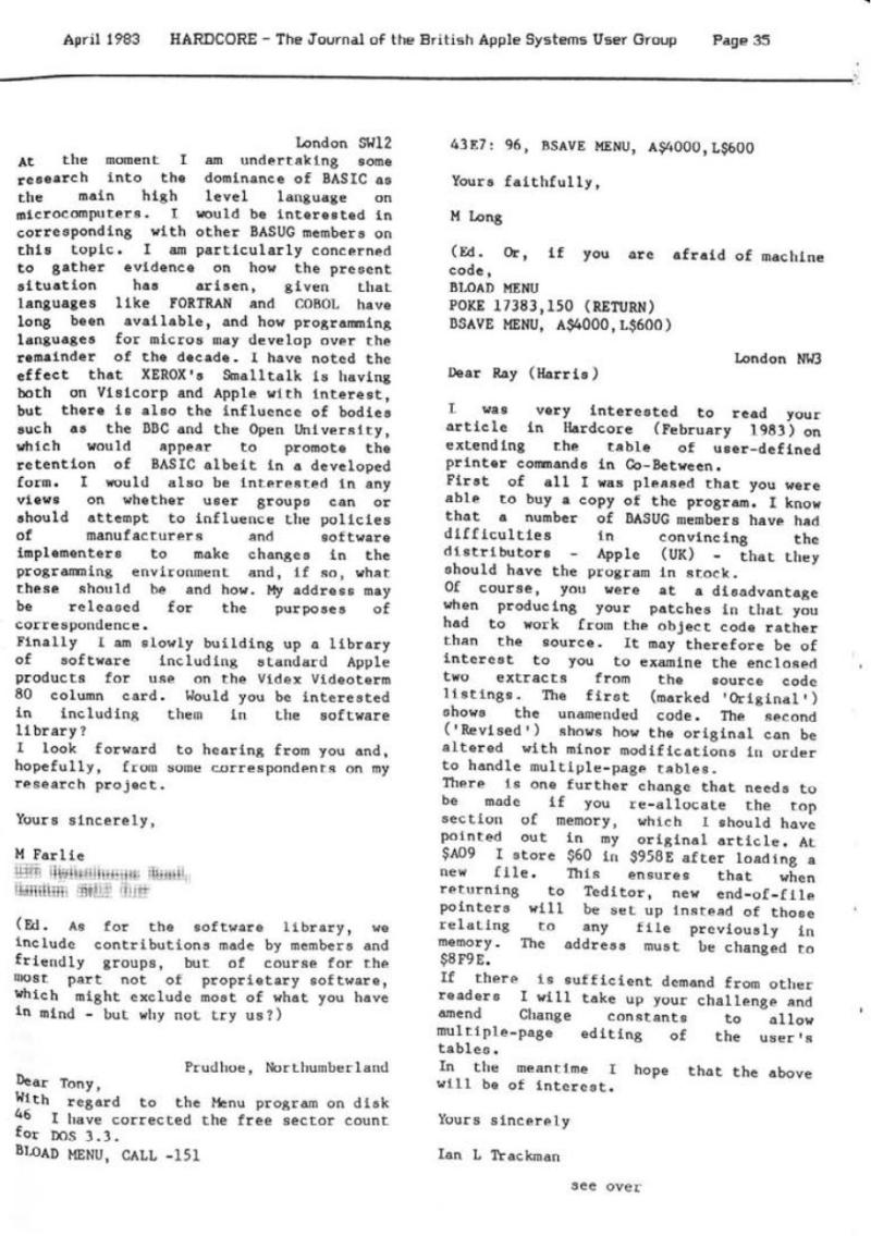 Hardcore Volume 3 No. 2 1983 04 BASUG GB — page 35