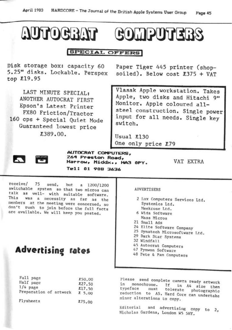 Hardcore Volume 3 No. 2 1983 04 BASUG GB — page 45