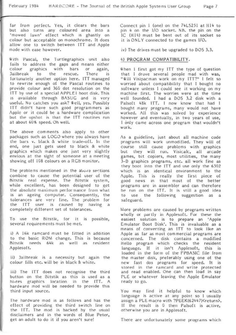 Hardcore Volume 4 No. 1 1984 02 BASUG GB — page 7