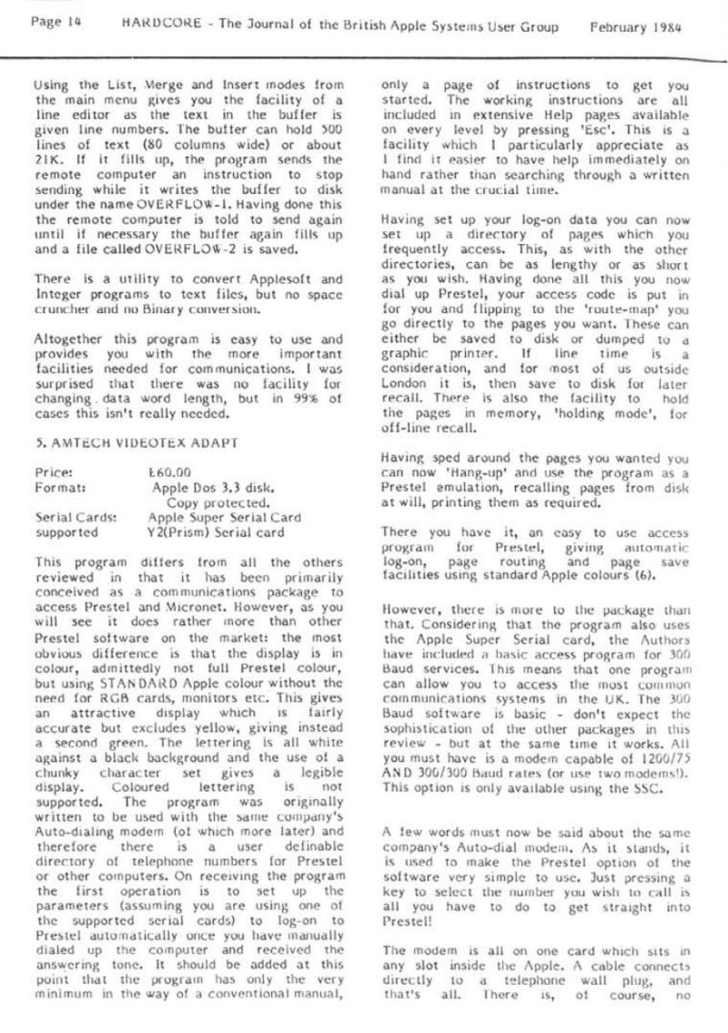 Hardcore Volume 4 No. 1 1984 02 BASUG GB — page 14