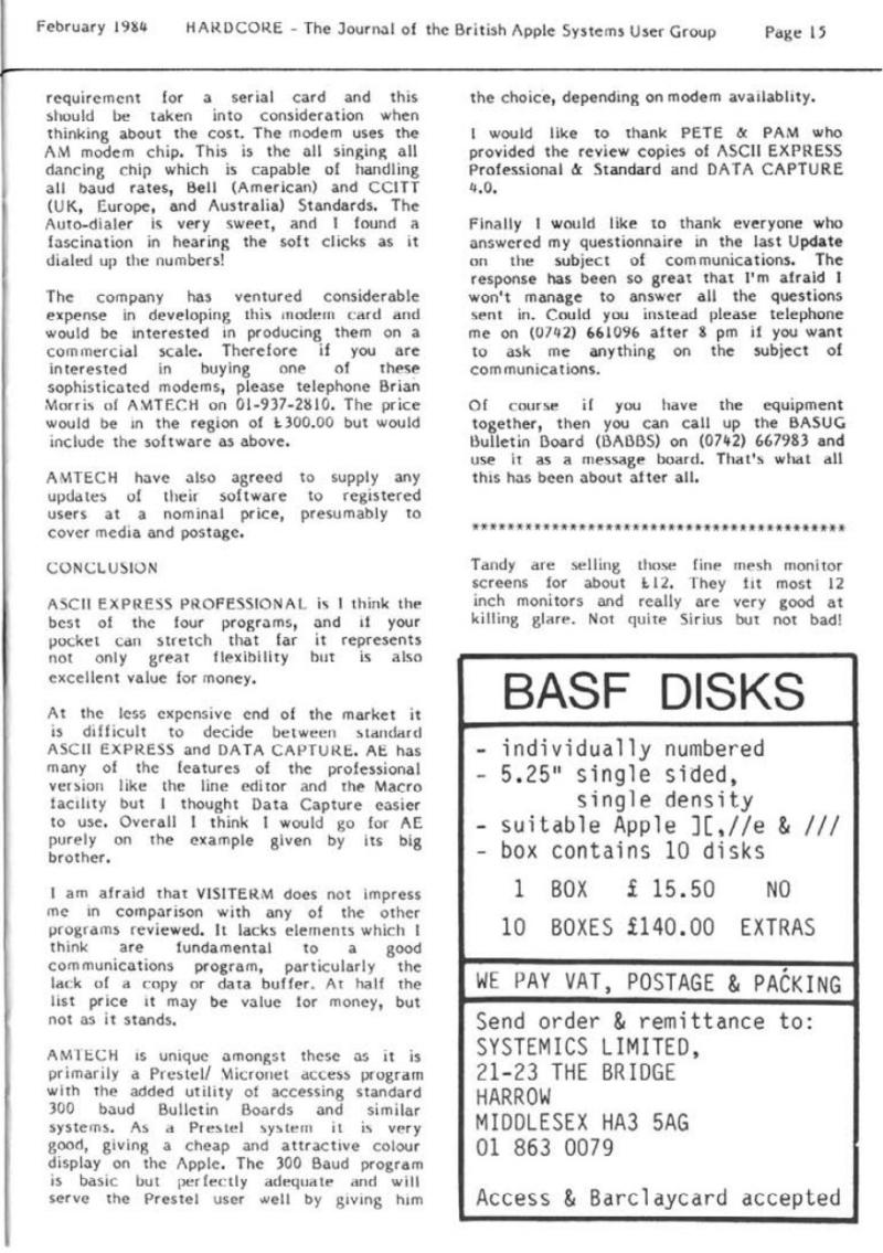 Hardcore Volume 4 No. 1 1984 02 BASUG GB — page 15