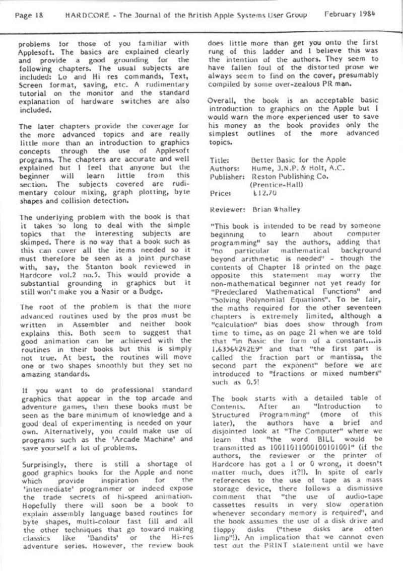 Hardcore Volume 4 No. 1 1984 02 BASUG GB — page 18