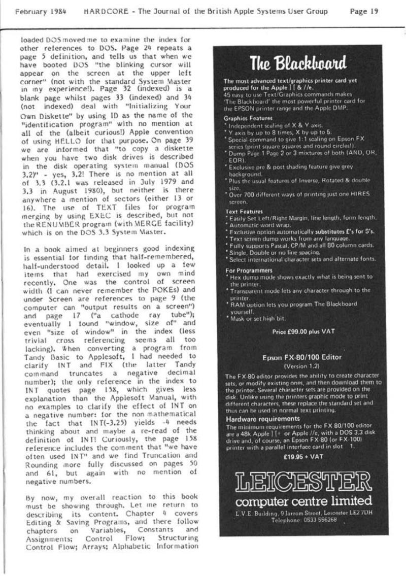 Hardcore Volume 4 No. 1 1984 02 BASUG GB — page 19