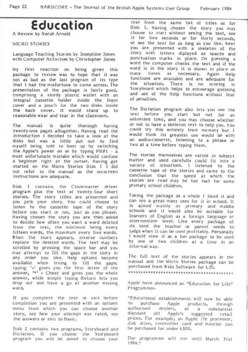Hardcore Volume 4 No. 1 1984 02 BASUG GB — page 22
