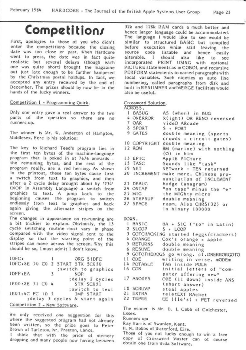 Hardcore Volume 4 No. 1 1984 02 BASUG GB — page 23