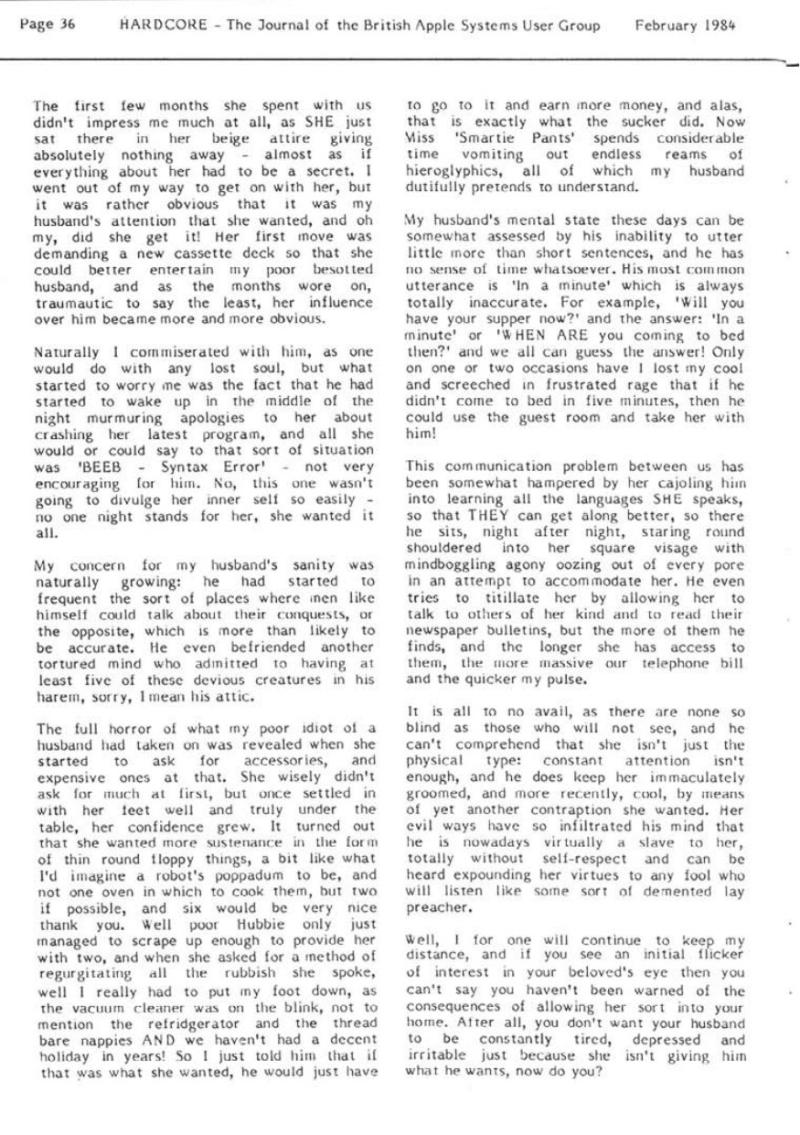 Hardcore Volume 4 No. 1 1984 02 BASUG GB — page 36