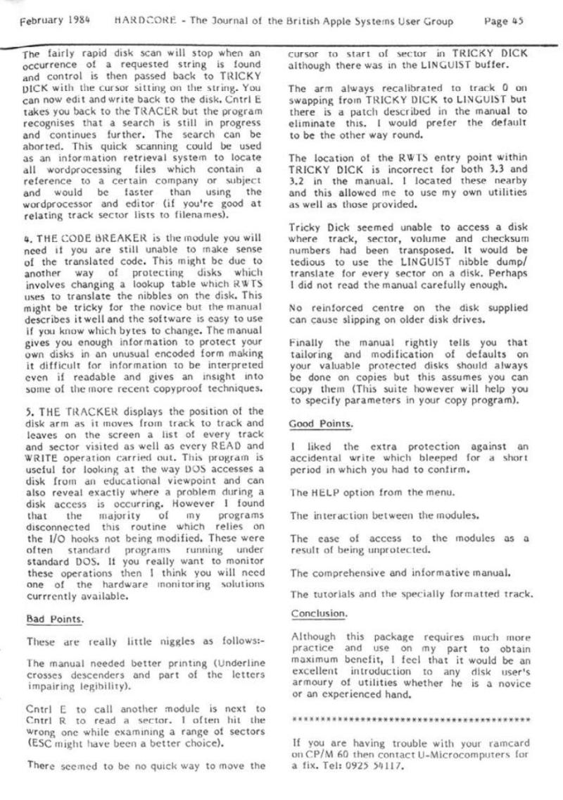 Hardcore Volume 4 No. 1 1984 02 BASUG GB — page 45