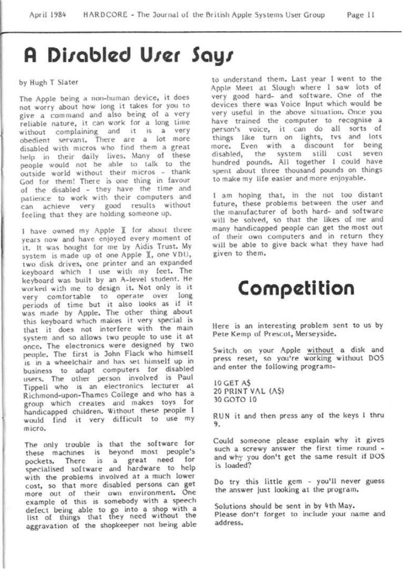 Hardcore Volume 4 No. 2 1984 04 BASUG GB — page 11