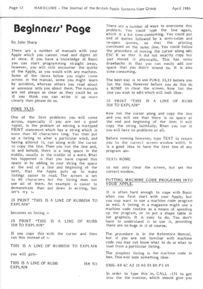 Hardcore Volume 4 No. 2 1984 04 BASUG GB — page 12
